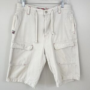 Enyce Cargo Shorts Men 32 Relax Long Utility High Rise Baggy Y2K Skate Off White